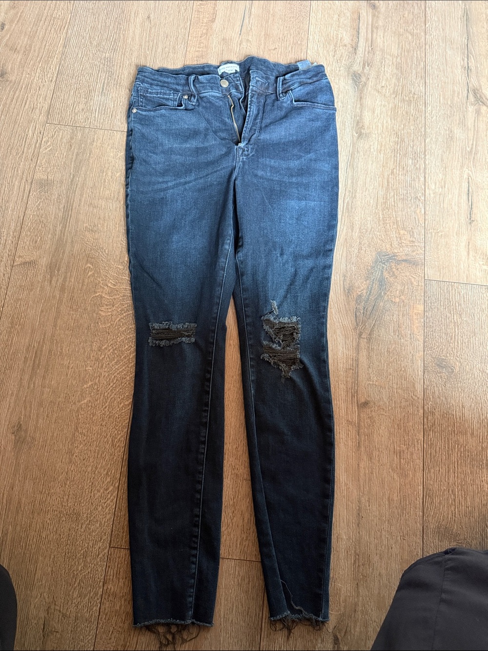 Good American Dark Blue Distressed Skinny Jeans